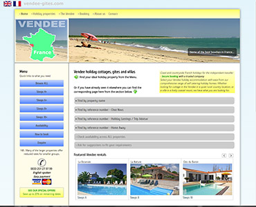 Vendee holiday rentals website
